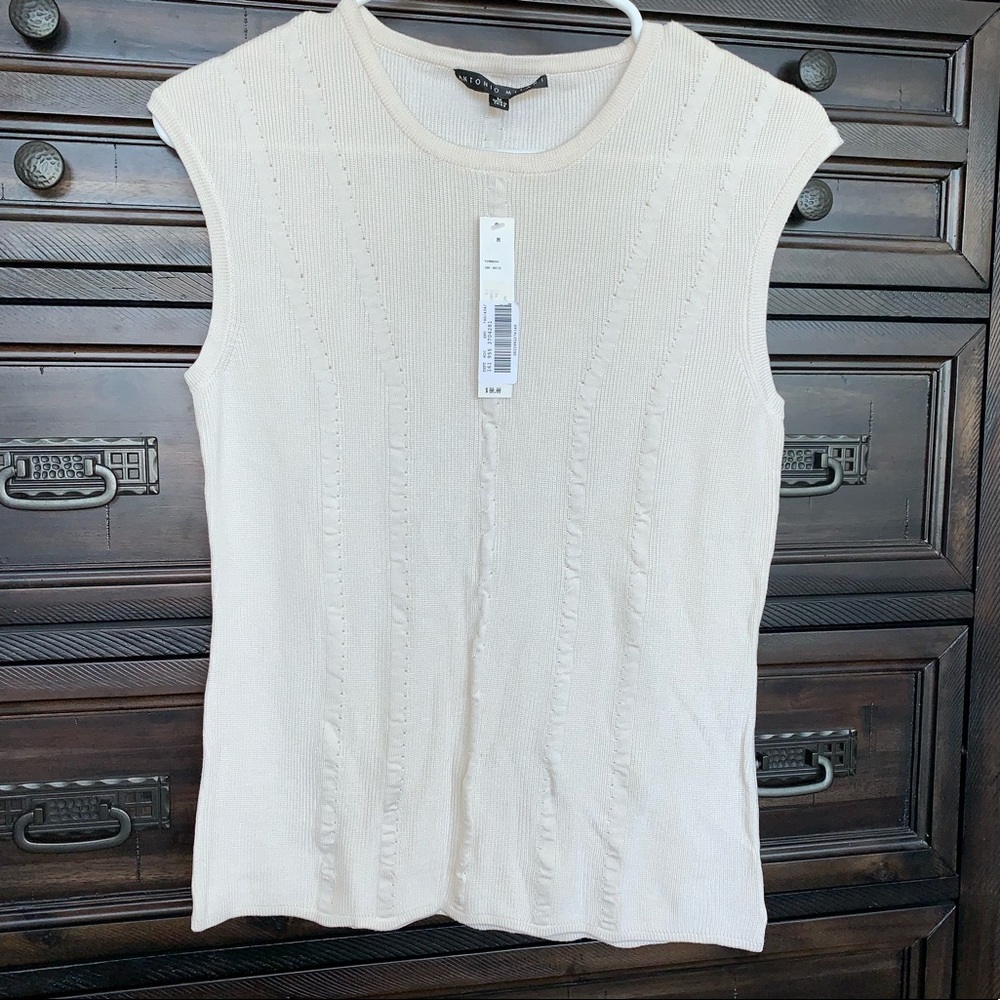 Antonio Melani NWT white cream sleeveless shirt